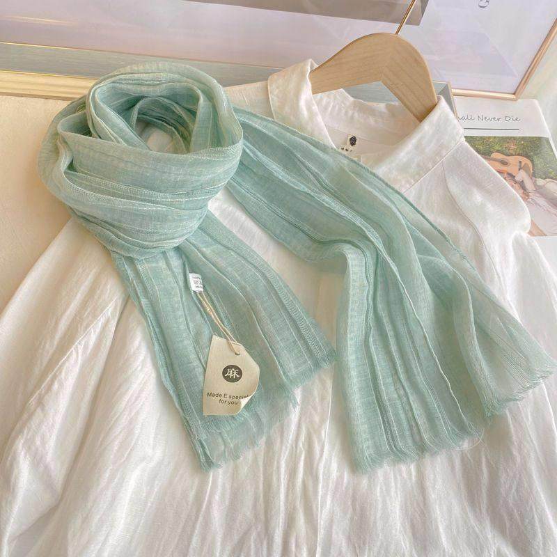 妈妈款丝巾百搭纯色棉麻围巾女春秋薄款冬季学生韩版夏季褶皱日系,服饰配件/皮带/帽子/围巾,围巾/丝巾/披肩,淘宝优惠券,粉丝福利购,淘宝优惠卷