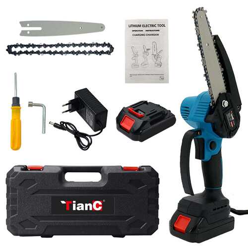 新款6寸无刷电链锯伐木锯 木工手持充电式电动修枝锯手锯迷你锯