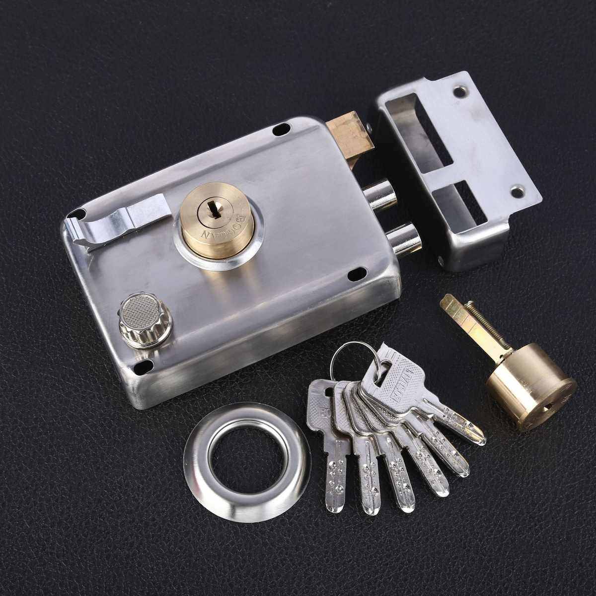 厂价直供高档三保险老式插芯锁十字不锈钢防盗锁室内门锁专用门锁,基础建材,机械门锁,淘宝优惠券,粉丝福利购,淘宝优惠卷