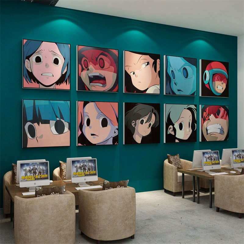 网红挂画动漫AOKIZY潮流牌电竞房间屋布置墙面装饰品背景海报贴纸