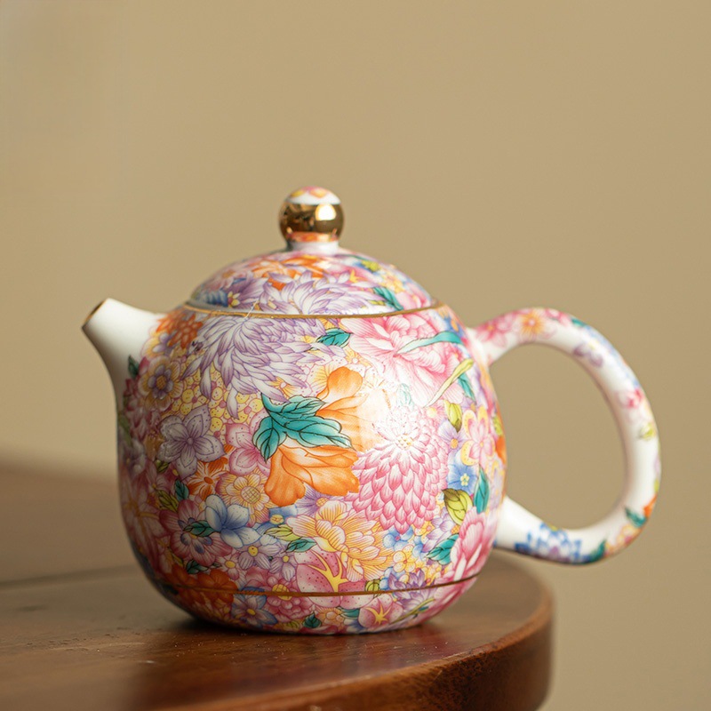 功夫茶羊脂珐琅茶壶颜值功夫茶具