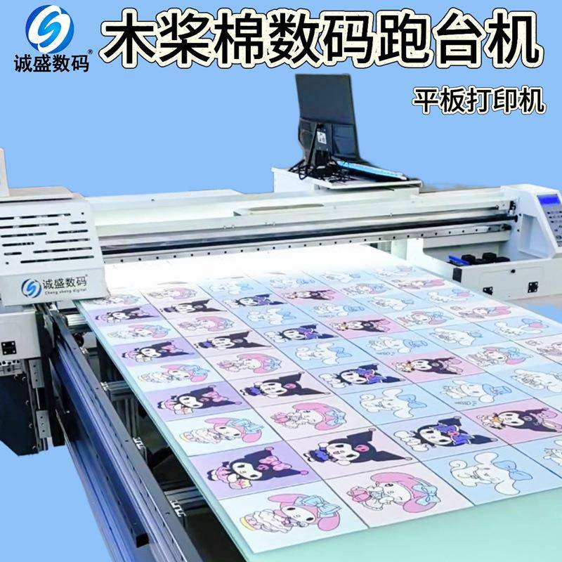 苏州诚盛数码木浆棉直喷印花跑台机大平板打印机T恤匹布喷墨印刷