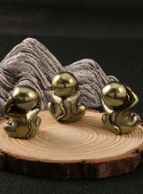 生产加工仿古玩铜器创意卡通猴子挂件古铜工艺品家居办公茶几摆件