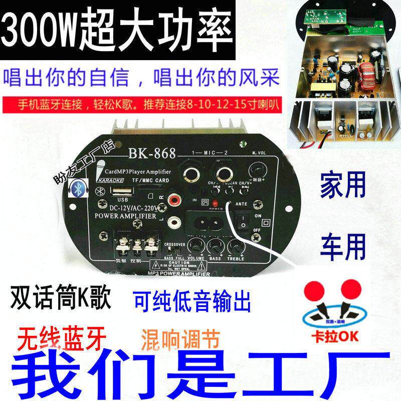 发烧级超大功率喇叭主板线路功放板300W话筒混音器麦克风重低音HI