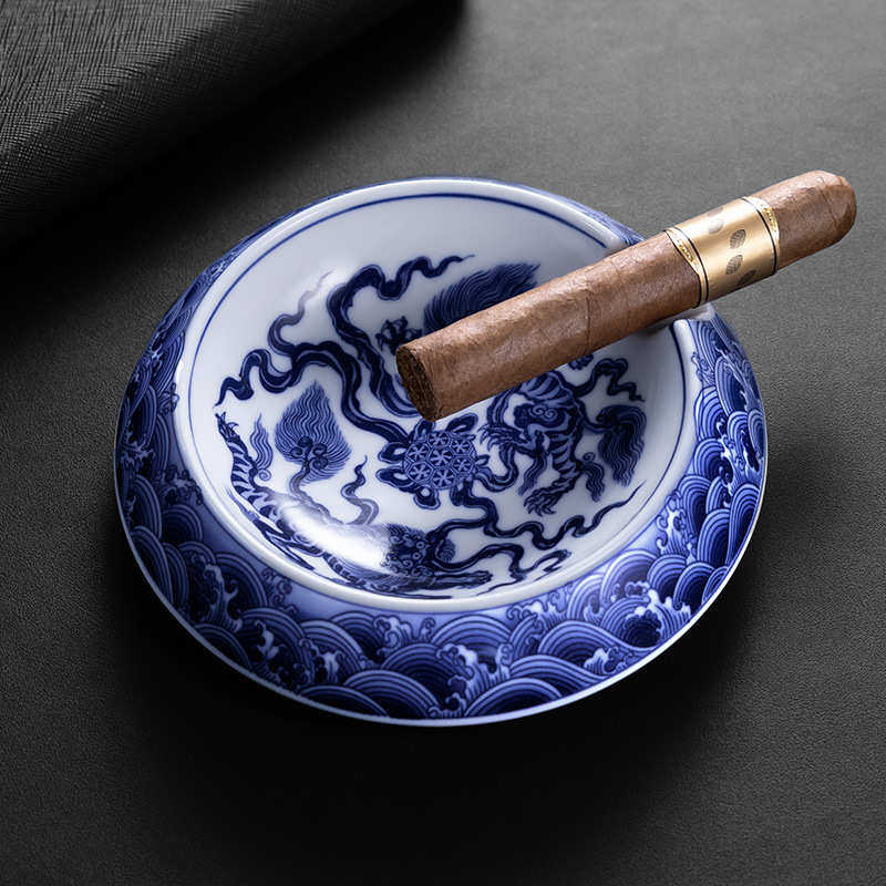 茄龙雪茄烟灰缸复古陶瓷工艺精美时尚防滑底座大口径烟灰缸,节庆用品/礼品,时尚烟灰缸,淘宝优惠券,粉丝福利购,淘宝优惠卷
