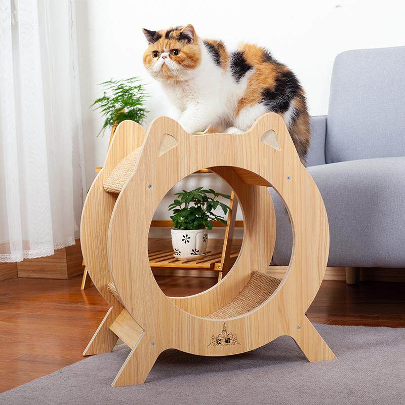 高档实木猫爬猫抓功板磨爪器立式耐磨剑架麻多能电视造型猫咪用品图片