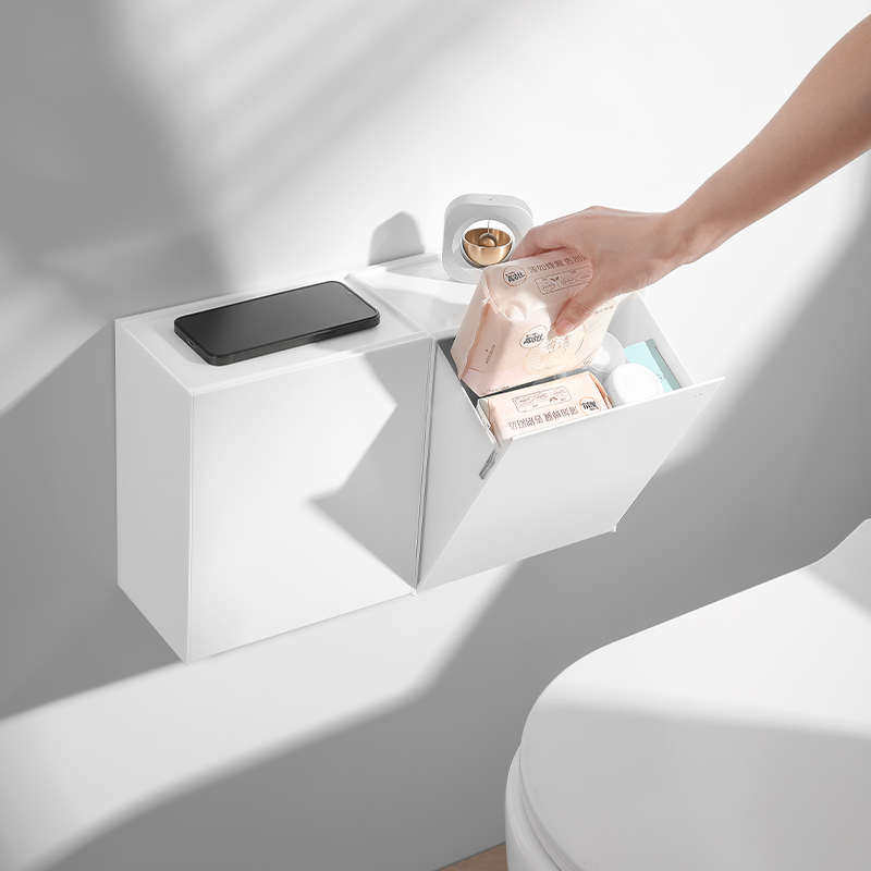 方形翻盖收纳盒免打孔卫生间防水姨妈巾纸巾收纳盒多功能置物收纳,居家布艺,收纳盒,淘宝优惠券,粉丝福利购,淘宝优惠卷