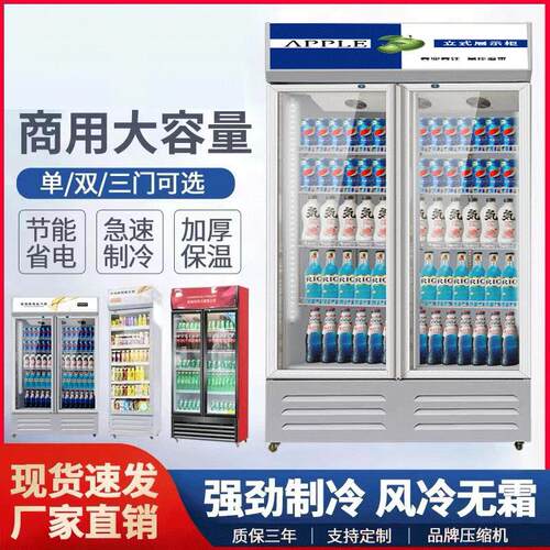 饮料啤酒展示柜商用冷藏保鲜柜蔬菜水果立式冰柜便利店单双门冰箱