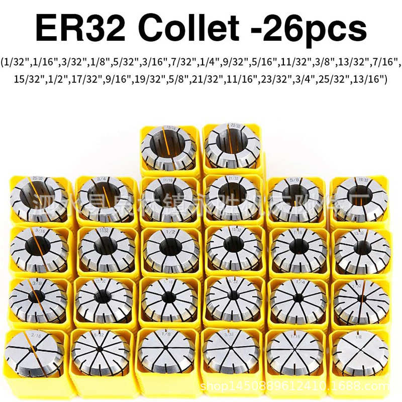 cnc件夹头 26木工雕刻er32套装工具车床 雕刻 机弹簧和铣削 夹头