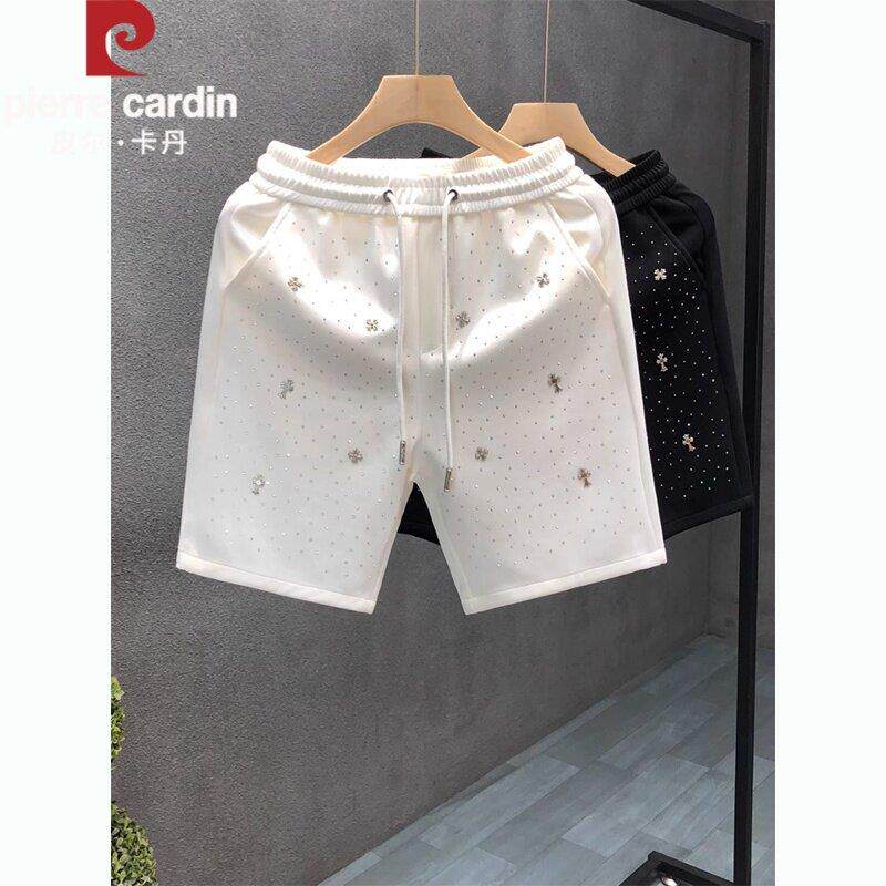 皮尔卡丹高端白色休闲短裤男2026夏季新款宽松百搭外穿直筒五分裤