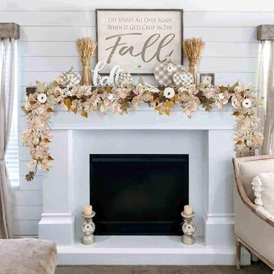 Fall Decoration - 1.75m Maple Leaf Pumpkin Berry garland - T