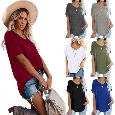 Women's T-shirt silhouette collar plus size top