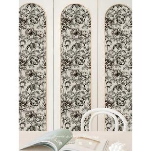 7YX批发玫瑰法式 饰衣柜贴柜子自粘家具翻新壁纸 复古墙贴纸房间装