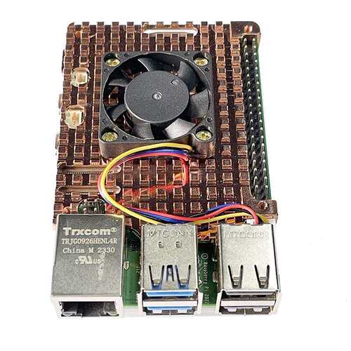 树莓派5纯铜散热器4线PWM调速散热风扇冷却送导热垫Active Cooler