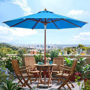 实木中柱伞户外遮阳伞室外泳池摆摊太阳伞沙滩户外伞庭院伞茅草伞