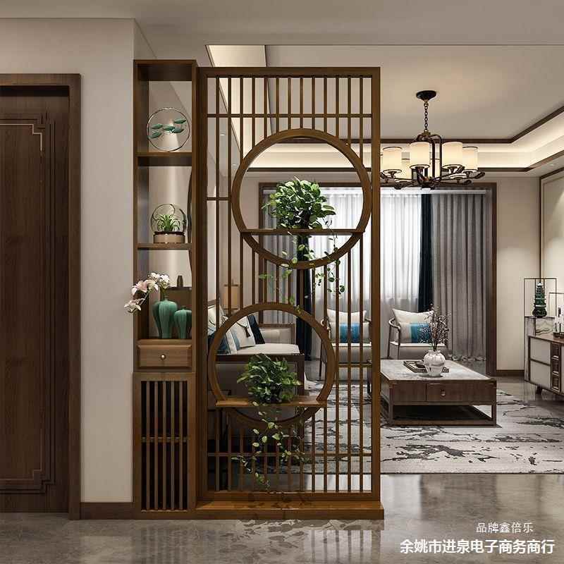 新式屏风中格栅玄关木柜客厅家用正DFG对大门入户进门实遮挡玄关