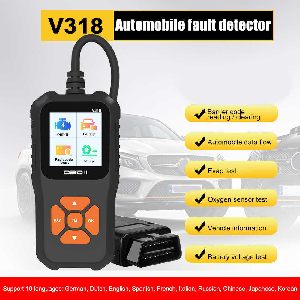 V318 OBD2 Car Scanner Diagnostic Tool 多语言 汽车检测设备