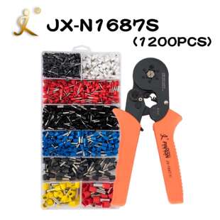 管型接线端子1200pcs压线钳工具套装 端子压接工具压接钳 6边管式