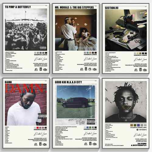 Kendrick Lamar音乐专辑封面装饰墙画说唱嘻哈rapper功夫肯尼挂画
