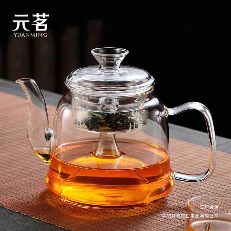 元茗加厚电陶炉玻璃茶壶高硼硅烧水壶单壶防爆耐高温煮茶器蒸