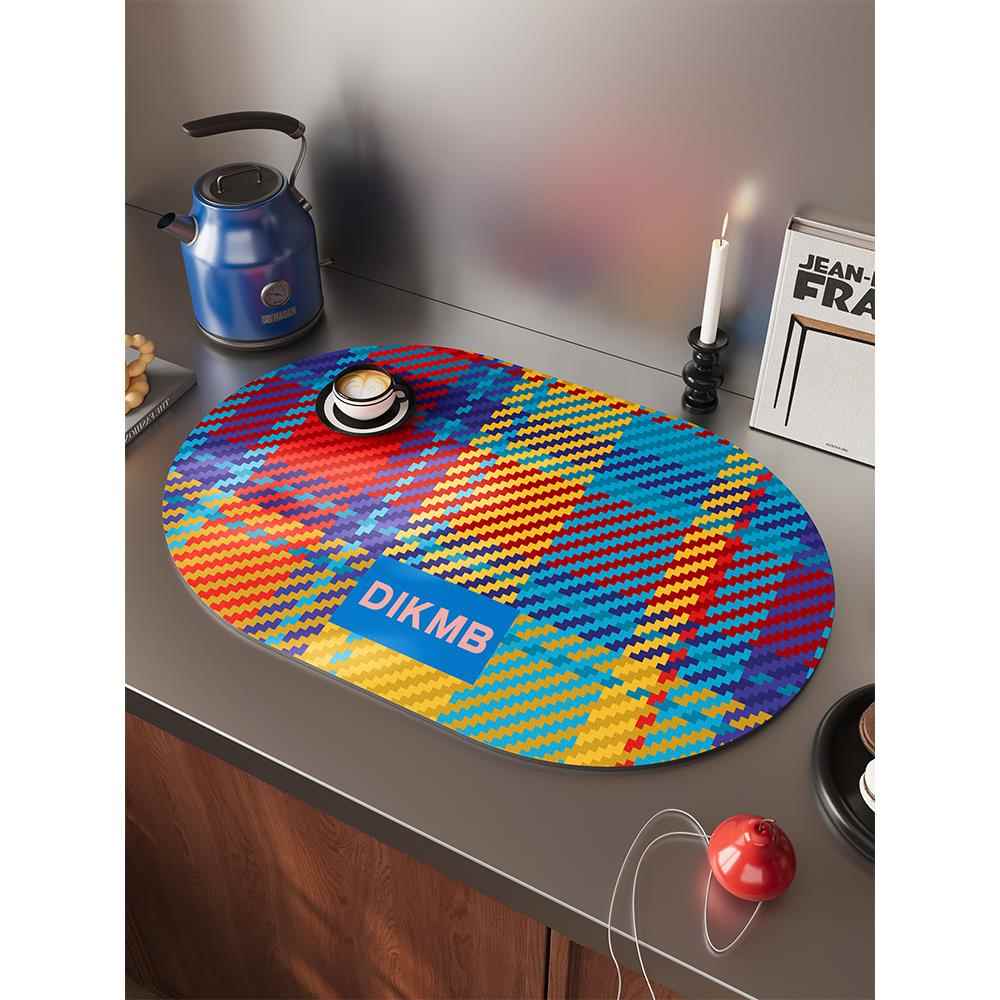 厨房沥水垫硅藻泥吸水垫桌面灶台台面防滑垫碗筷隔热防烫桌垫餐垫