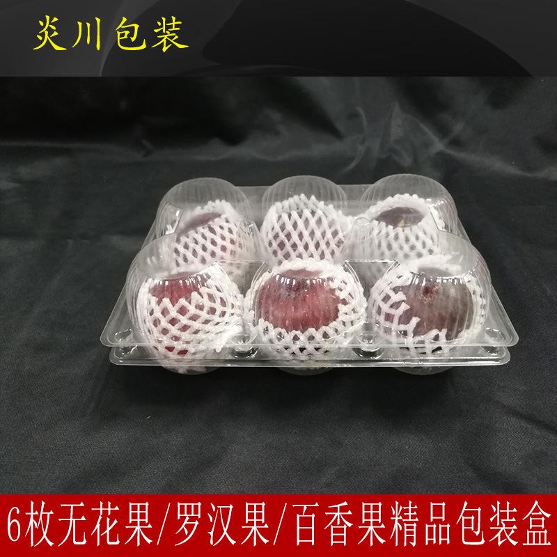 包邮新款6枚装罗汉果包装盒无花果塑料盒百香果PET一次性透明盒
