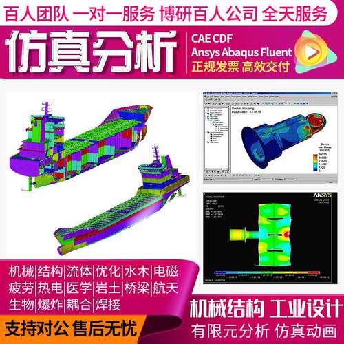 代做CFD模拟CAE彷真Ansys/Abaqus/Fluent/Adams/lsdyna有限元分析