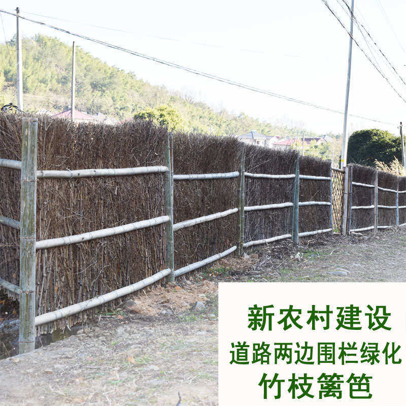 农家民宿庭院栅栏竹枝条围栏楠竹枝屋顶装饰细竹稍丝户外篱笆围墙