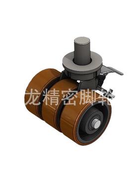 6英寸135双0kgs超脚重型轮孖轮刹车万向固CBI定重型龙轮门架设备