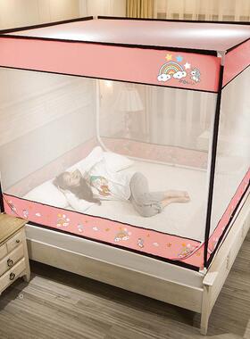 全防掉床FLX24031坐床蚊帐全底防帐蚊A类母三开门大空间拉包链方