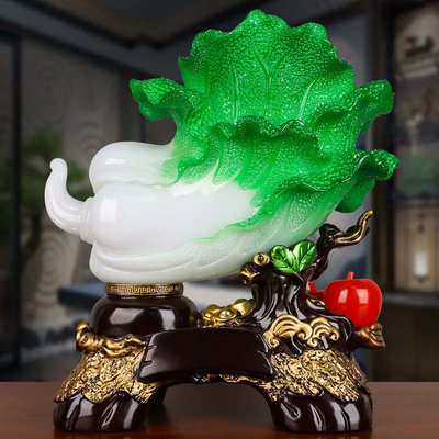 树脂大玉白菜摆件客厅酒柜家居装饰品办公室收银台乔迁开业礼品