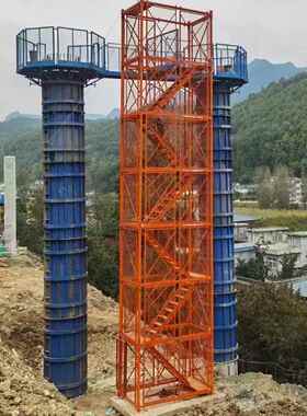 基坑施圆台工墩柱平高空柱施工防护平台组合通道平台HUM墩柱平台