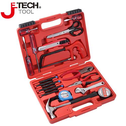 捷科JEB-F19家用工具套装车载工具箱电工维修组合工具组19件