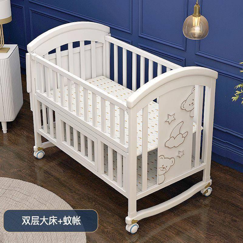 婴儿床多种花色可睡至12岁大空间宝宝安睡更舒适