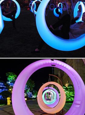 LD户E月外秋千发光卡SYC灯婚庆美陈景观装饰亮秋千吊椅网红打秋千