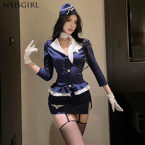 weisgirl欧美教官性感夜场辣妹cos办公室OL秘书御姐套装空姐制服