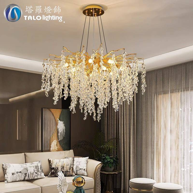 法式轻奢设计师别墅客厅卧室吊灯铝材创意温馨餐厅灯葡萄枝形吊灯