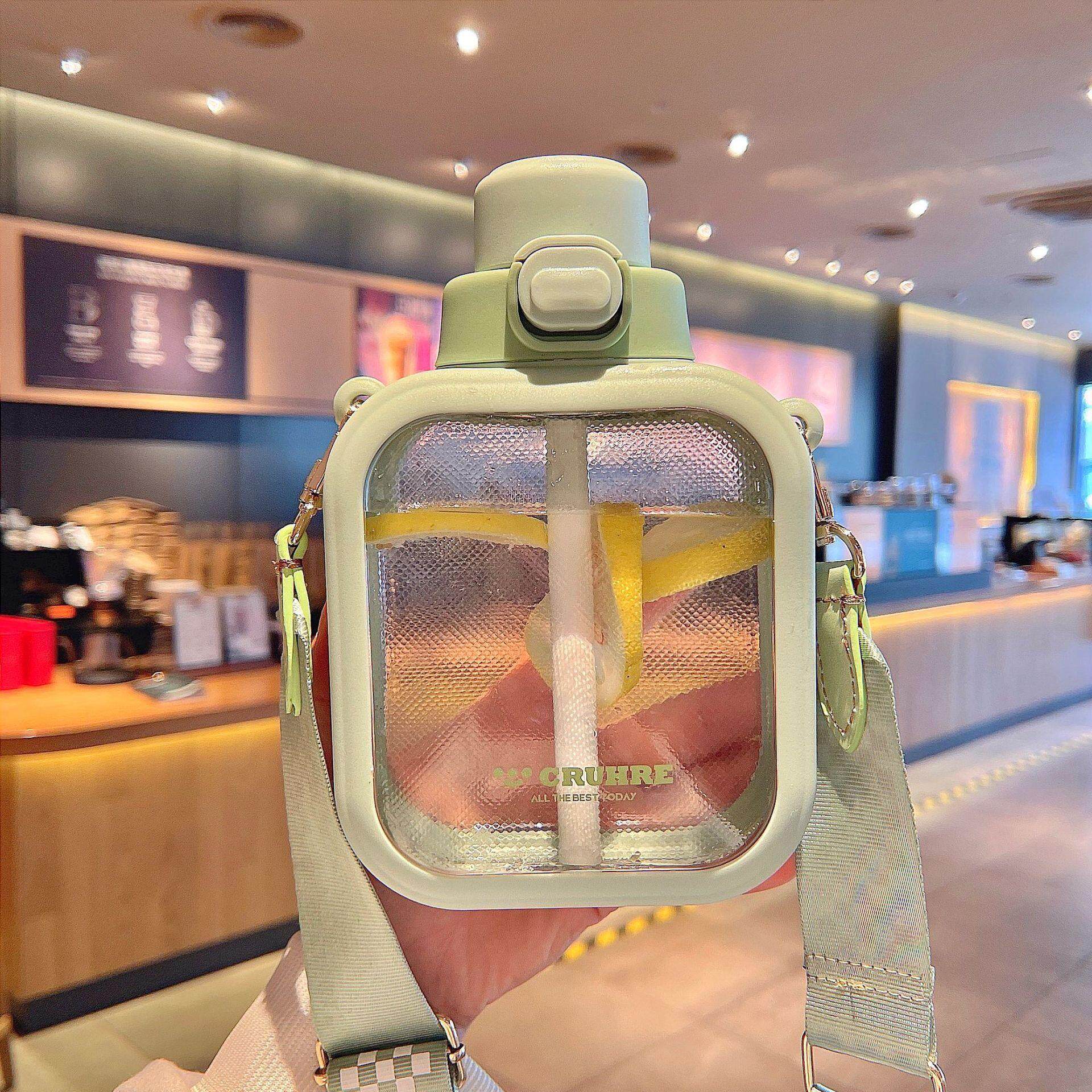 夏季水杯女生塑料杯子防摔学生运动水壶便携喝水商务礼品