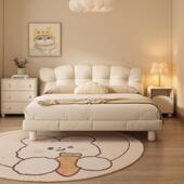 单人床公主床C66 床床儿童女床孩皮风小奶油简约现代孩卧室男孩头