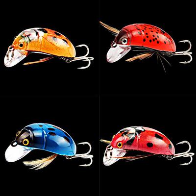 1PC Artificial Ladybug Fishing Bait Cicada Beetle Insect Wob