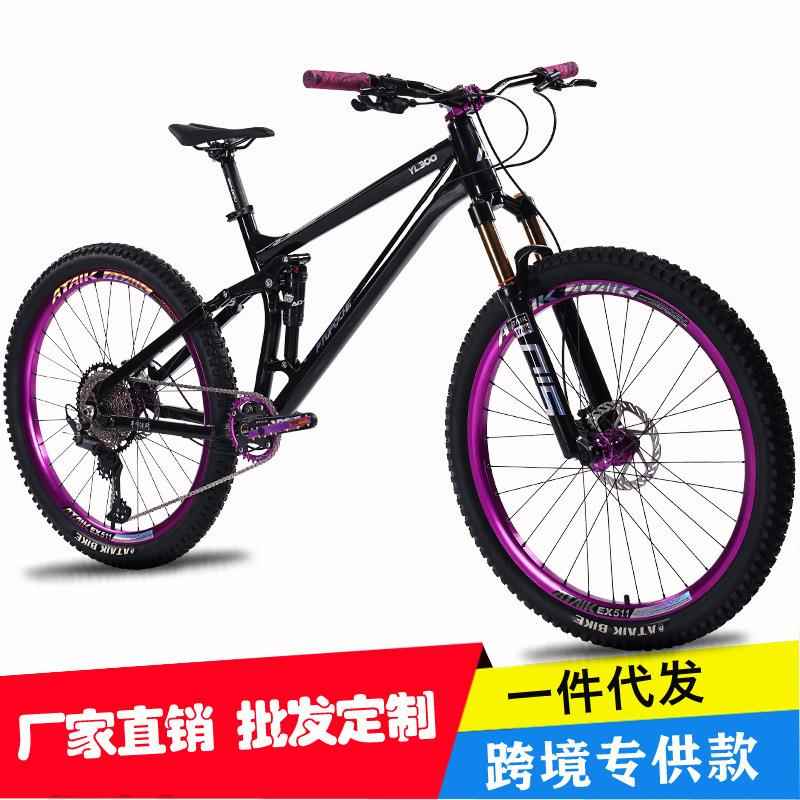 山地车自行车全地形越野变速4活塞油碟前后气压减震软尾山地车