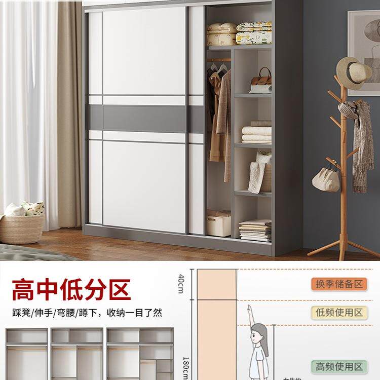 推拉门衣柜家童用卧室简易组租出房衣985柜储藏经济小型装木质儿