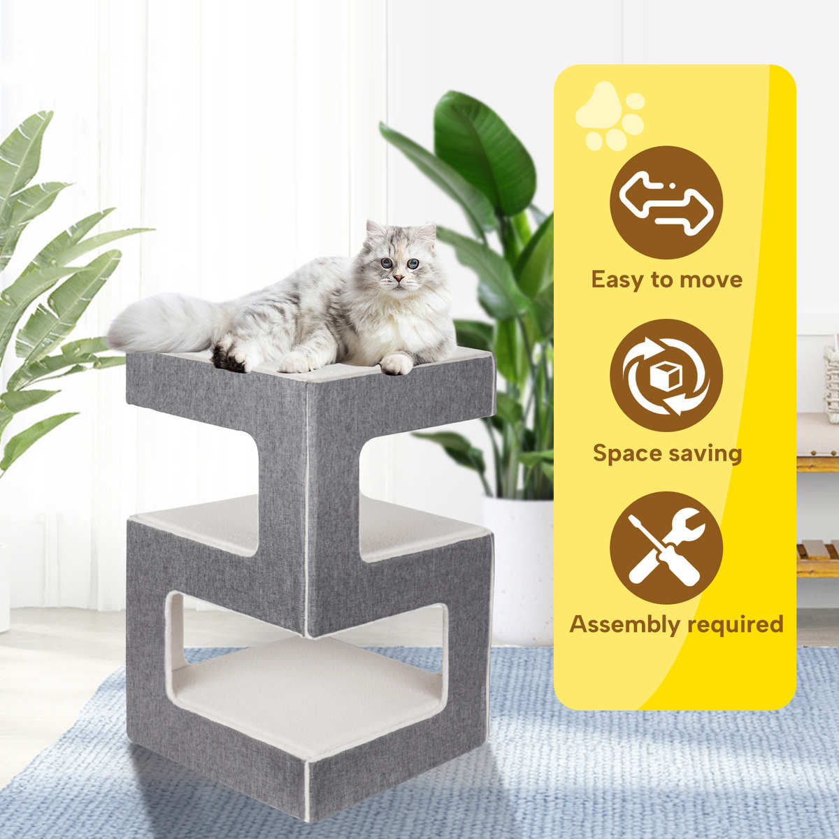 猫窝猫房子别墅多层大空间防水可拆卸毛毡宠物窝通用新品猫抓