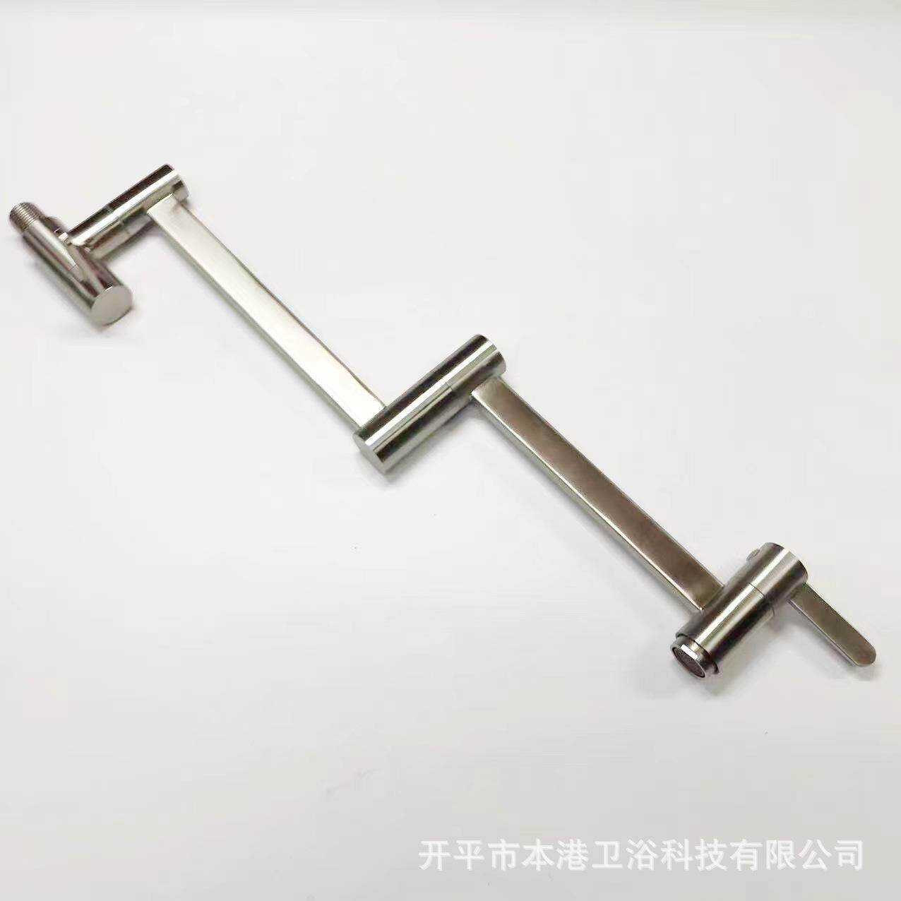 新款直销亚马逊304不锈钢厨房单冷扁管折叠水龙头入墙拉丝旋转洗