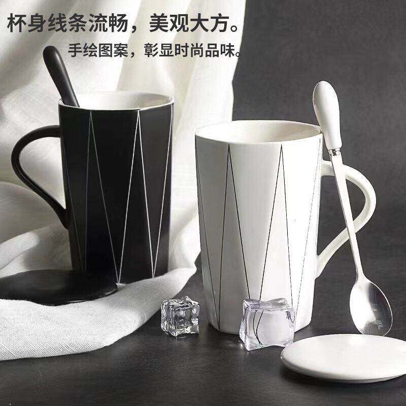 新款陶瓷杯马克杯喝水女生水杯家用咖啡杯茶杯男生办公室情侣杯子