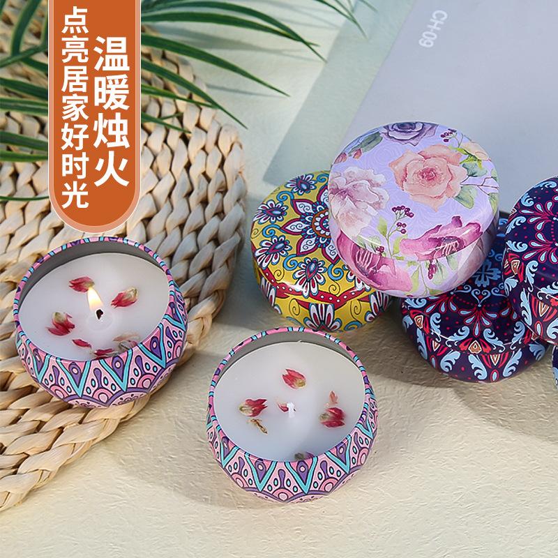 马口铁伴手礼跨境大豆花香蜡片