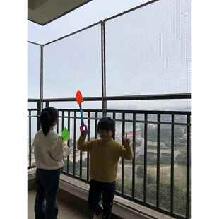 儿童阳台防坠防护网高空防坠防护网楼梯栏杆走廊护栏加高防猫网
