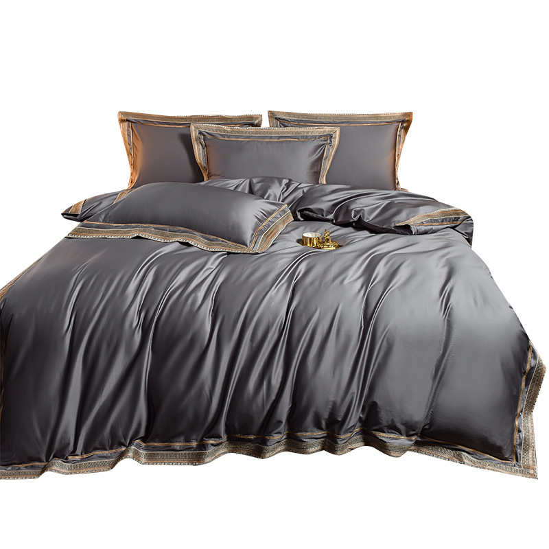 200支埃及长绒棉四件套100轻奢被套床单欧式床上用品