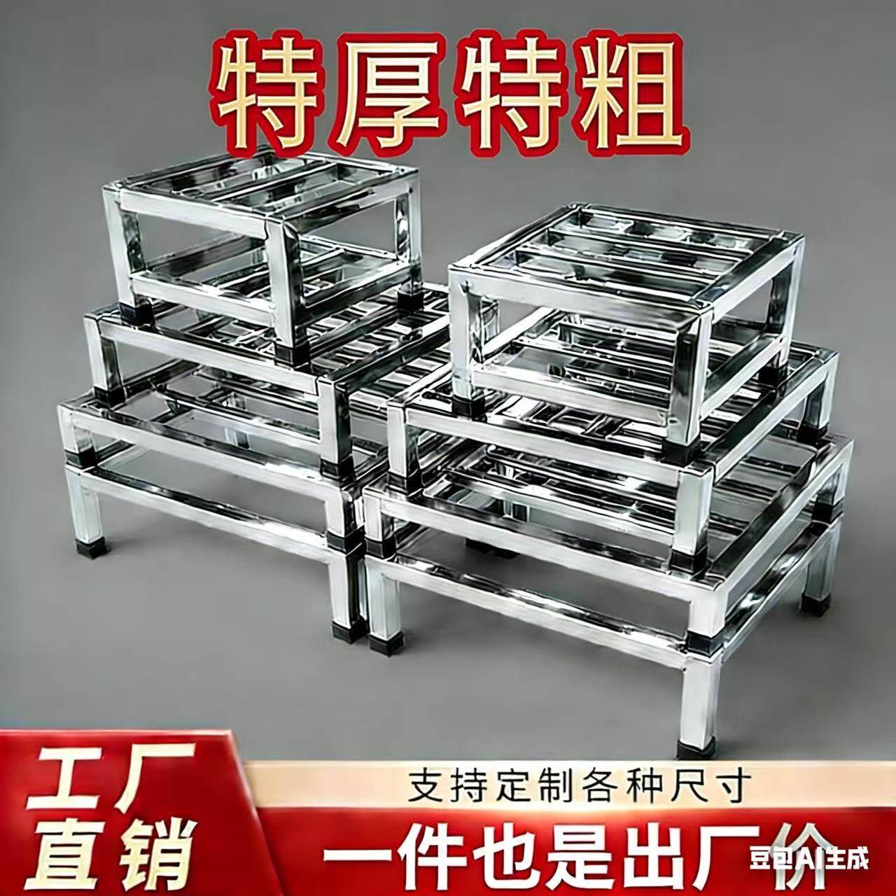 304不锈钢底座托架落地垫高底架支架防潮置物架承重货架支撑个性图片