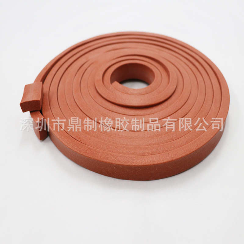 白色硅胶发泡圆条 红色发泡方条 耐高温发泡扁条 硅胶发泡条